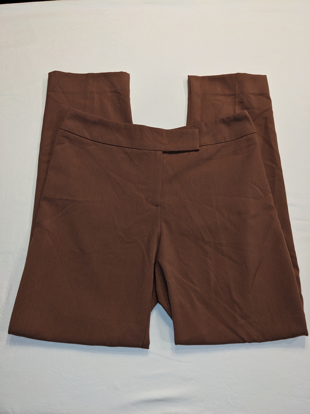 Classic Women's Brown Stretch Straight-Leg Pants